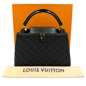 Louis Vuitton Capucines mm Blue Taurillon Silver