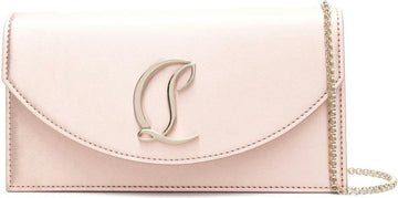 CALF LEATHER SATIN FINISH LOGO PLAQUE CLUTCH