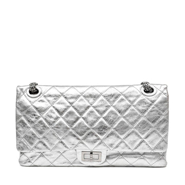 Chanel Metallic Silver Maxi Classic Reissue 2.55