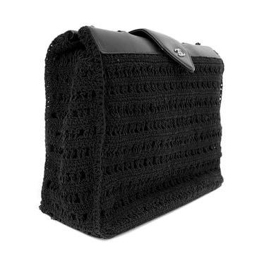 Chanel Black Crocheted Mini Tote with Silver Hardware
