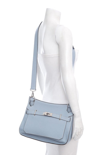 Hermès Jypsiere 28cm Clemence in Blue Jean Cross-Body