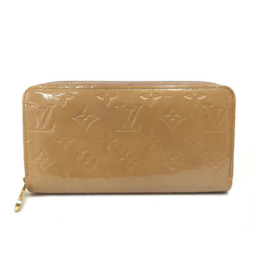 LOUIS VUITTON Long Wallet Purse M91470 Patent leather beige Vernis Zippy wallet Women Used