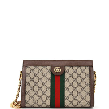 Ophidia Chain Shoulder Bag GG Coated Canvas Small