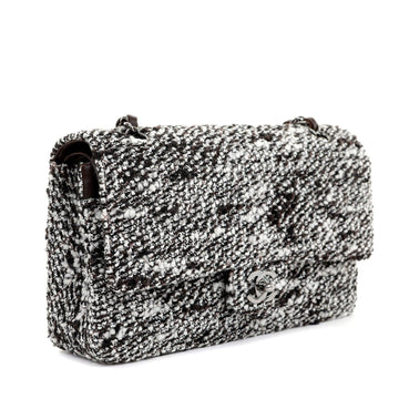 Chanel Coffee Tweed Runway Medium Classic w/ Silver Hardware