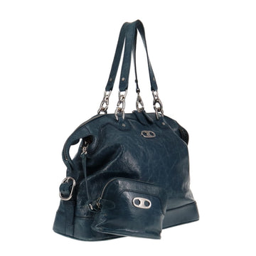 Celine Vintage Teal Tote With Pouch