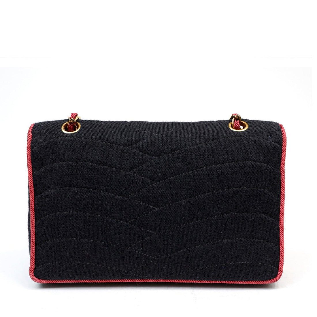 Chanel Vintage COCO Chanel Navy/Pink Cloth w/ Gold Hardware