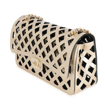 Chanel Gold Leather See Through Single Flap Bag