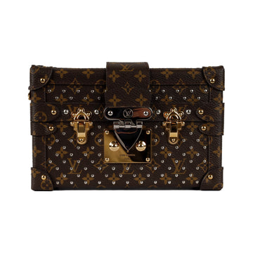 Louis Vuitton Studded Monogram Canvas Petite Malle Bag - '10s