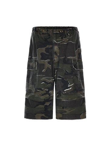Makersluxe Retro Camouflage Workwear Baggy Jorts