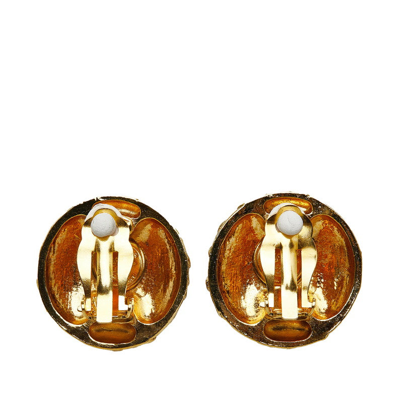Chanel Vintage Circle Round Earring Gold Make-up  Chanel