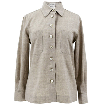 Chanel 1997 CC-buttons wool shirt #36