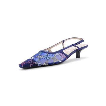 Women's Slingback Pumps Crystal GG Embellished Mesh