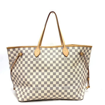 LOUIS VUITTON Tote Bag N51108 Damier Azur Canvas white Neverfull GM Women Used