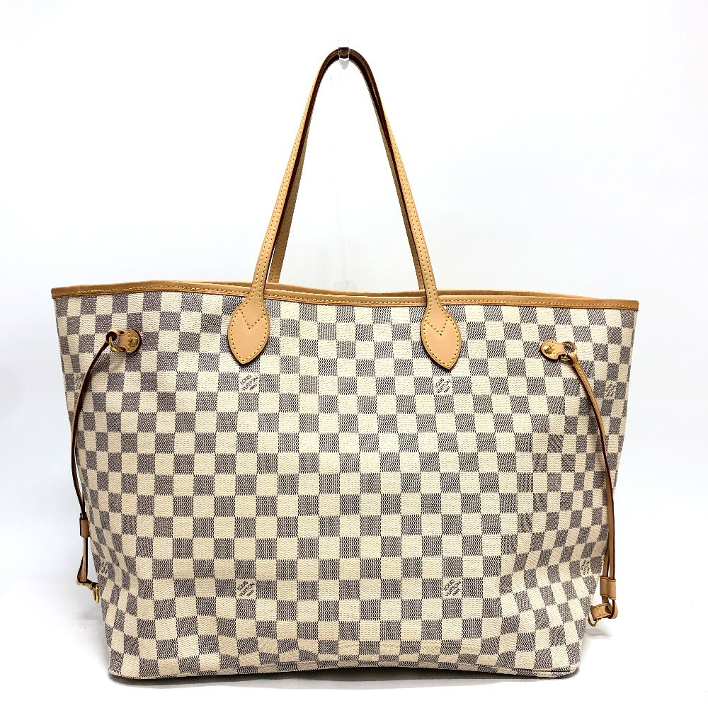LOUIS VUITTON Tote Bag N51108 Damier Azur Canvas white Neverfull GM Women Used