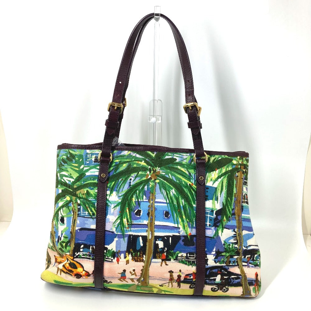 LOUIS VUITTON Tote Bag M93771 Canvas / leather green Eyeall hippo PM Women Used