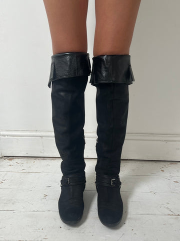 DIOR SUEDE RIDING BOOTS (EU 39.5)