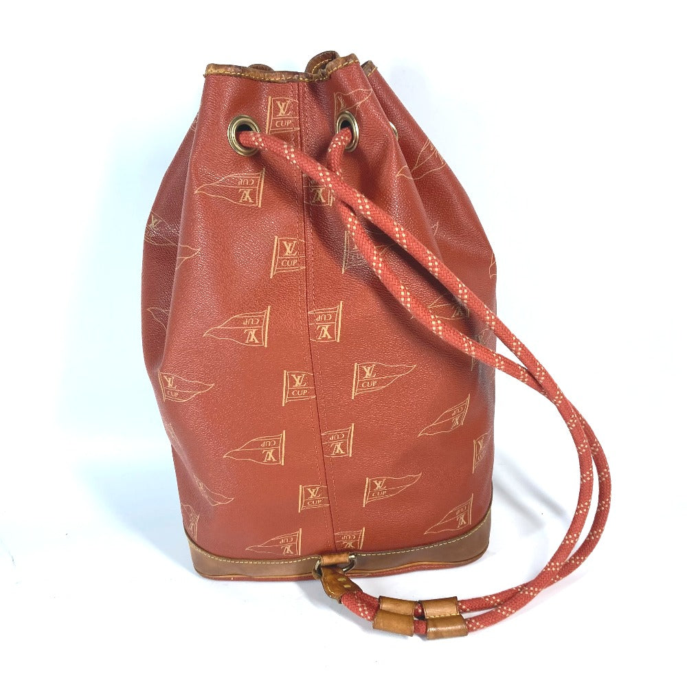 LOUIS VUITTON Shoulder Bag M80026 Leather / PVC Brown LVCUP Louis Vuitton Cup Saint Tropez Women Used