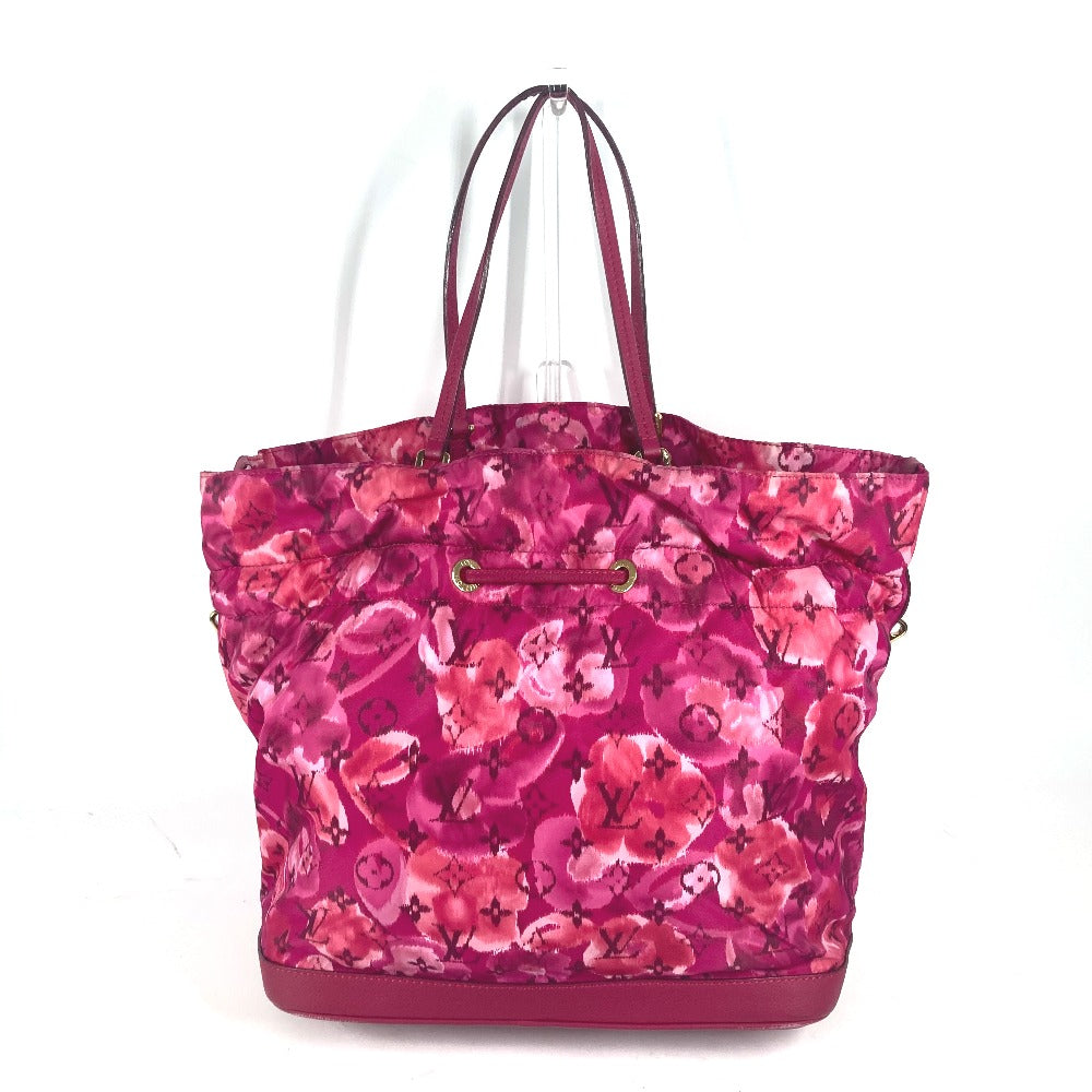 LOUIS VUITTON Tote Bag M94313 Leather / nylon pink Ikat Flower Floral Pattern Noeful MM Women Used
