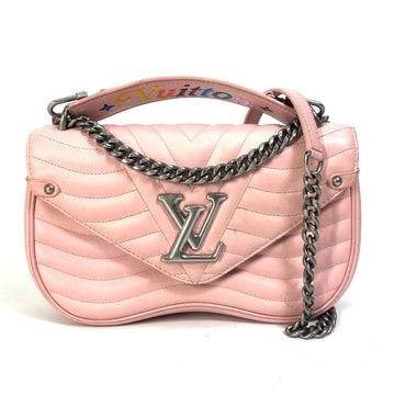 LOUIS VUITTON Shoulder Bag M51944 leather pink Crossbody New Wave Chain Bag MM Women Used