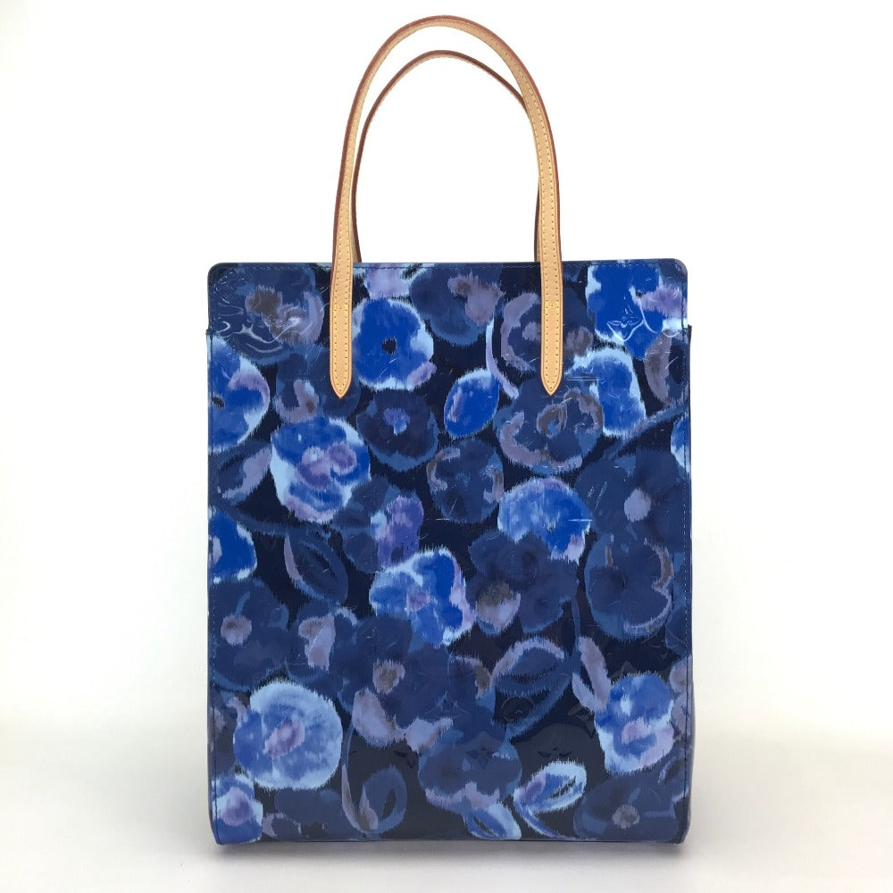 LOUIS VUITTON Tote Bag M90035 Patent leather blue Vernis Ikat Flower Catalina NS Women Used