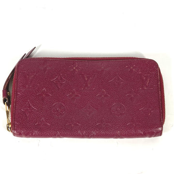 LOUIS VUITTON Long Wallet Purse M60359 Monogram Ann Platt Leather Red Monogram Ann Platt Portefeuille Wallet Ron Women Used