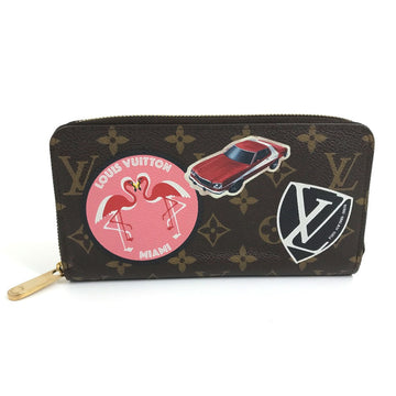 LOUIS VUITTON Long Wallet Purse M62149  Monogram canvas Brown Monogram sticker Zippy Wallet World Tour Women Used