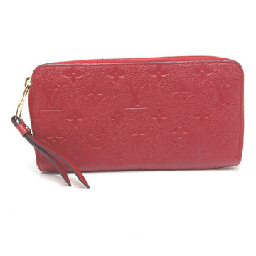 LOUIS VUITTON Long Wallet Purse M61865 Monogram Ann Platt Leather Red Monogram Ann Platt Zippy wallet unisex(Unisex) Used
