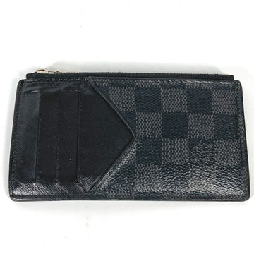 LOUIS VUITTON Coin case N64038 Damier Grafitto Canvas black Damier Grafitte Coin card holder mens Used