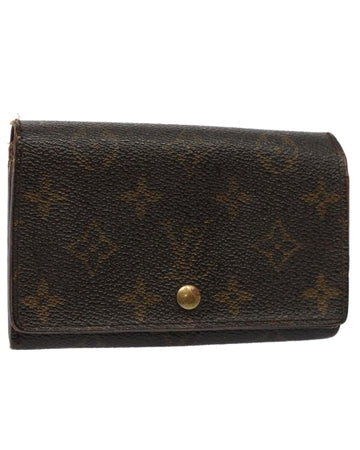 Monogram Canvas Wallet with Clasp Button