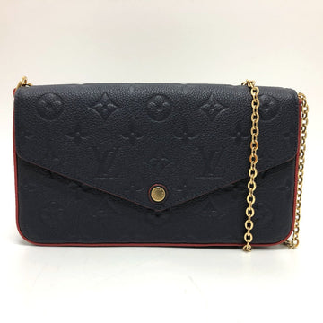 LOUIS VUITTON Shoulder Bag M64099 Monogram Ann Platt Leather Navy Pochette Felice Women Used