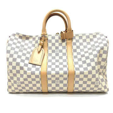 LOUIS VUITTON Boston Duffel bag N48223 Damier Azur Canvas white Damier Azur Keepall bandouliere 45 Women Used