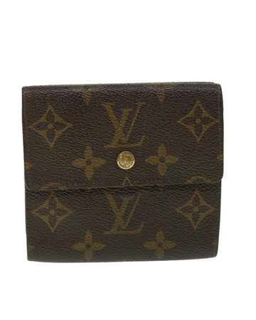 Monogram Canvas Wallet with Clasp Button