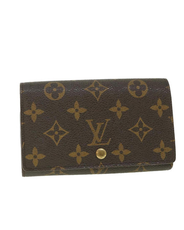 Monogram Canvas Wallet with Clasp Button