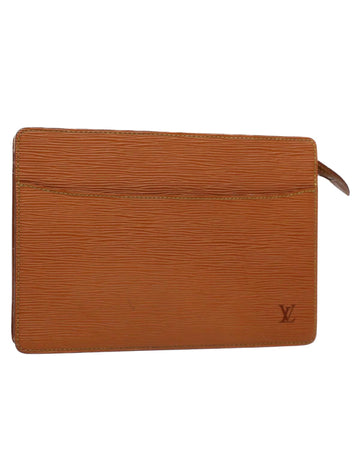 Brown Epi Leather Clutch Bag with Dust Bag