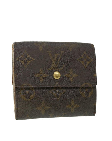 Monogram Canvas Wallet with Clasp Button Closure