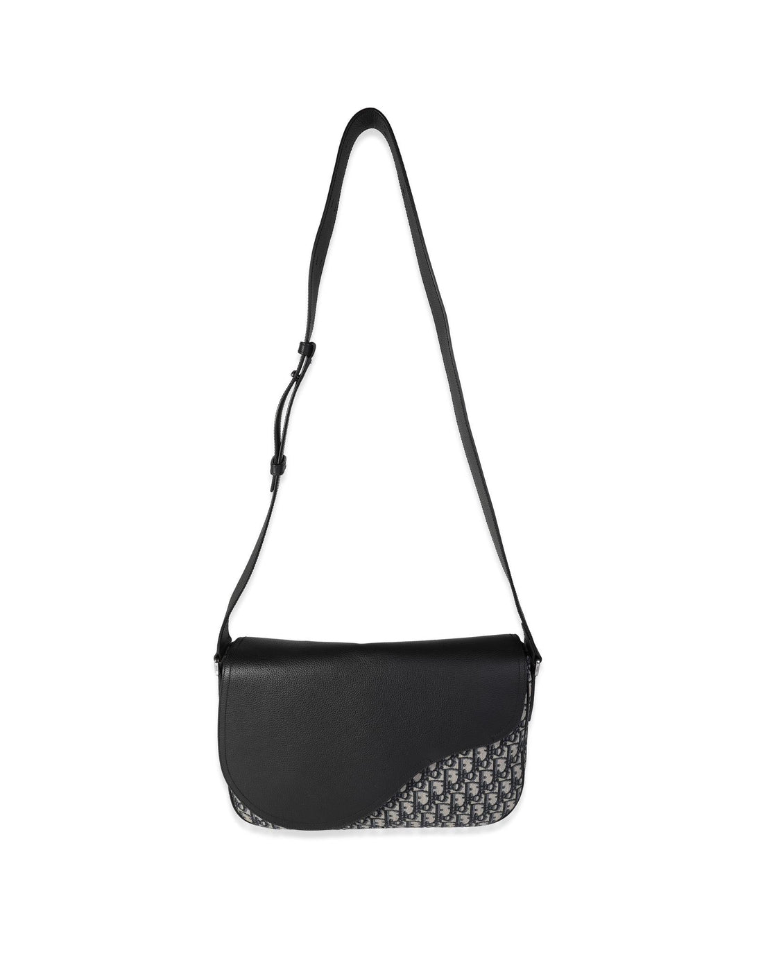 Blue Oblique & Leather Saddle Messenger Bag