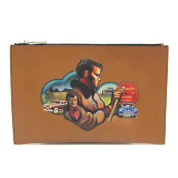 Elegant Brown Leather Clutch