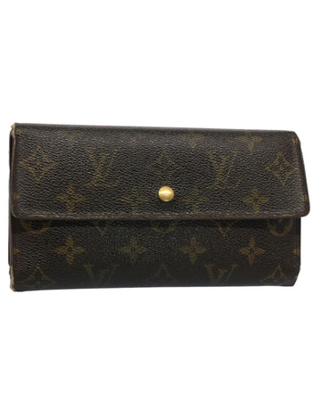 Monogram Canvas International Wallet with Clasp Button