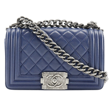 Blue Leather Shoulder Bag
