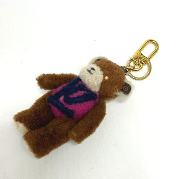 LOUIS VUITTON key ring M69854 mohair Brown Porto Cle LV Teddy Bear Women Used