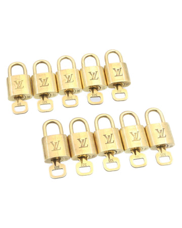 LOUIS VUITTON Gold Tone Padlock 10set