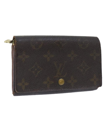 Monogram Canvas Wallet with Clasp Button
