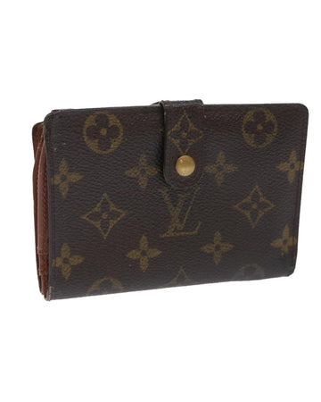 Monogram Canvas Wallet with Clasp Button Closure