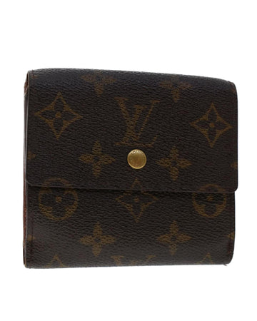 Monogram Canvas Wallet with Clasp Button Closure