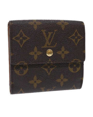 Monogram Canvas Wallet with Button Clasp Closure