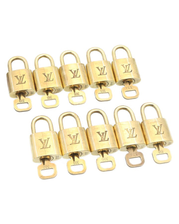 LOUIS VUITTON Padlock 10set Gold Tone LV Auth