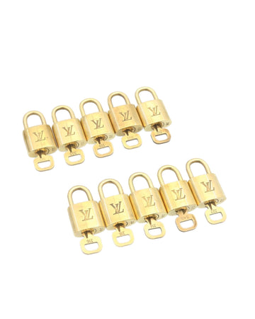 Gold Tone Louis Vuitton Padlock 10set