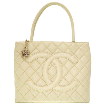 Ivory Leather Tote Bag