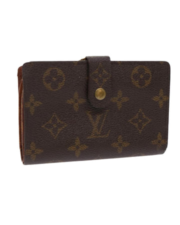 Monogram Canvas Wallet with Clasp Button