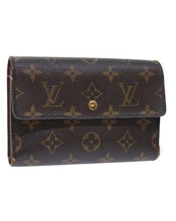 Monogram Canvas Wallet with Clasp Button